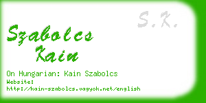 szabolcs kain business card